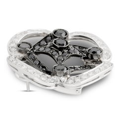 18K Weißgold Schwarzer und weißer Diamant-Ohrring