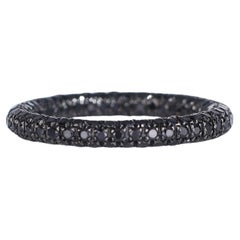 18K Weißgold Schwarzer Diamant Eternity Band Ring