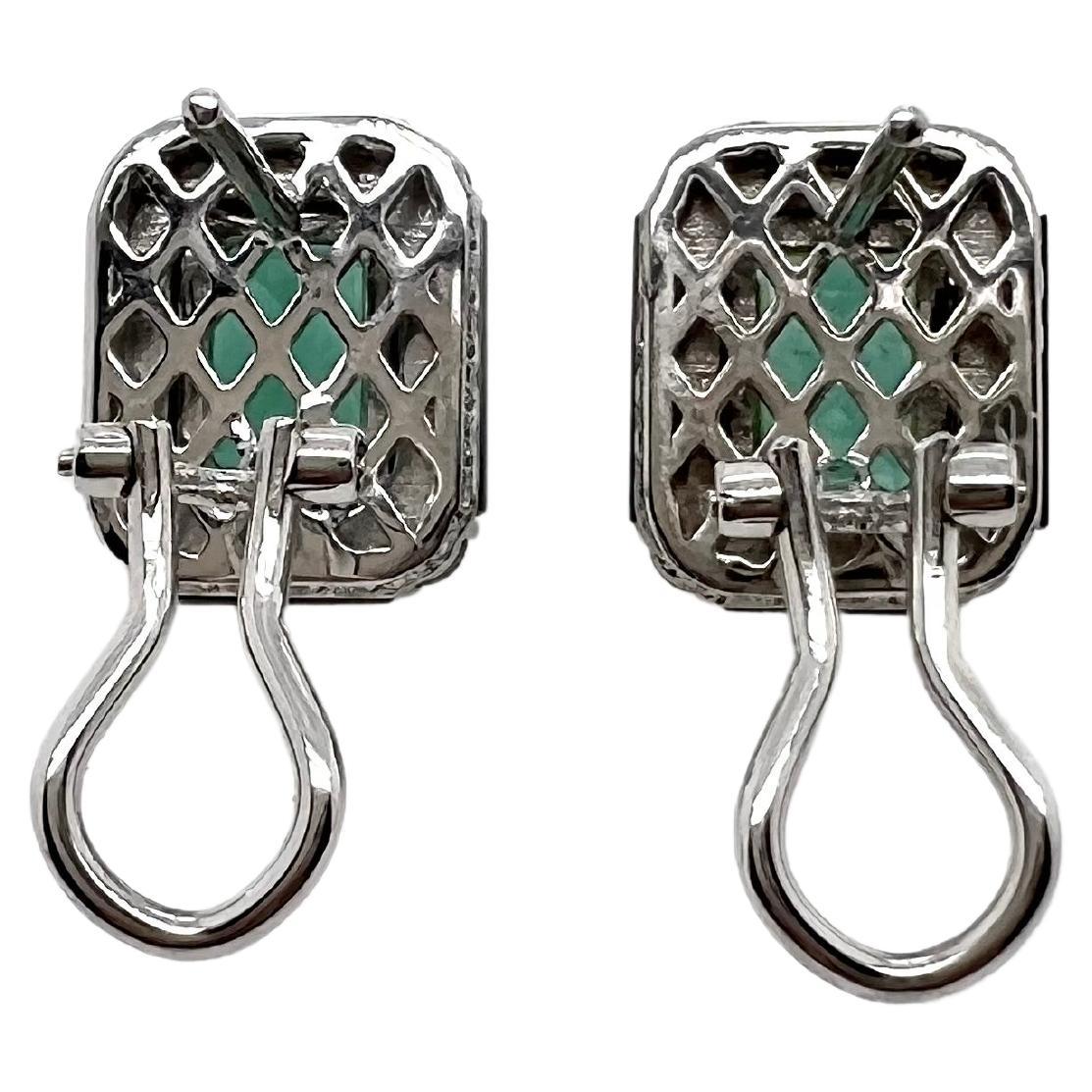 rectangular emerald earrings
