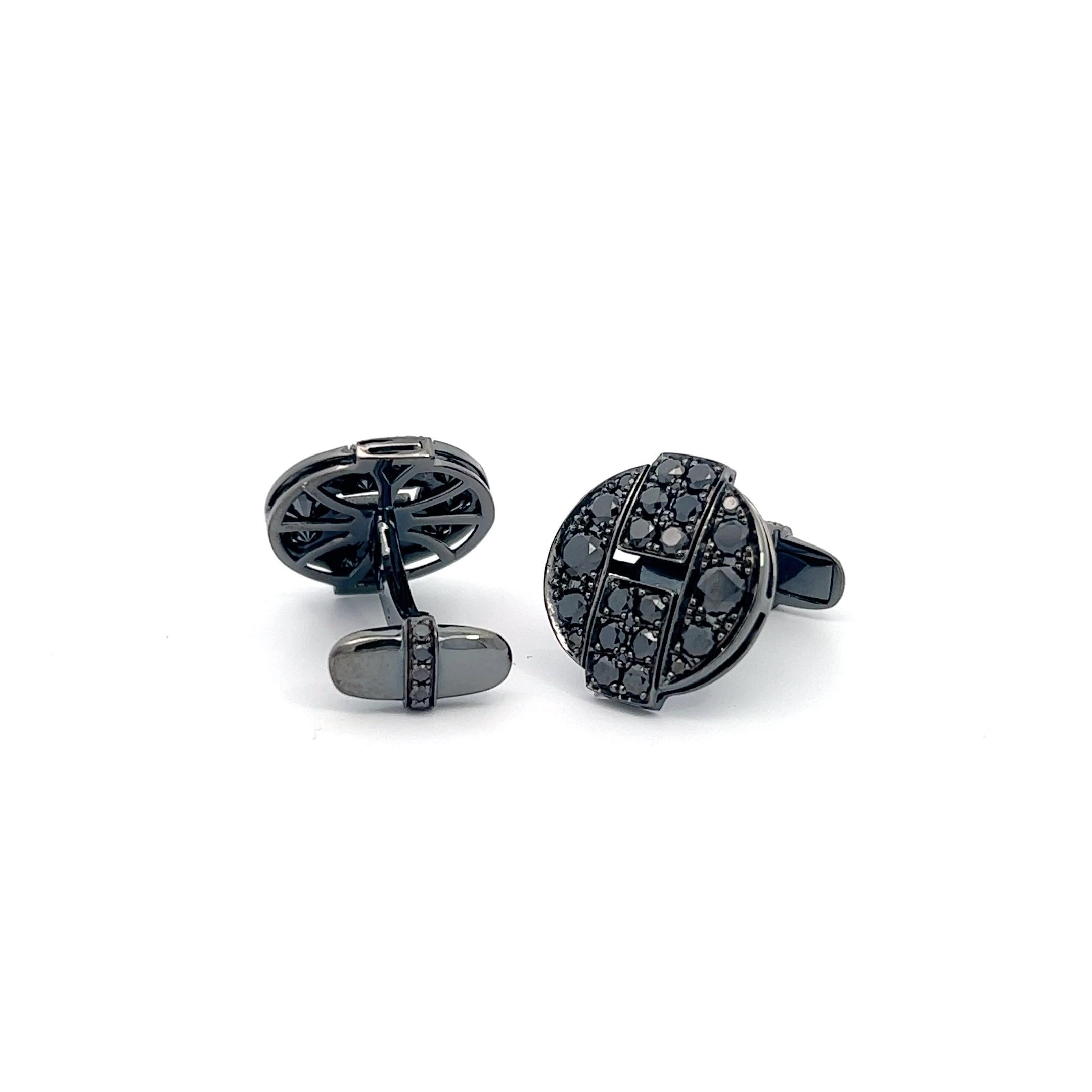 Cufflinks and Studs sold separately.
Distinguished and daring, our Black Diamond Cufflinks and Shirt Stud Set is the epitome of refined luxury. Crafted with precision and passion, these exquisite accessories seamlessly blend the timeless allure of