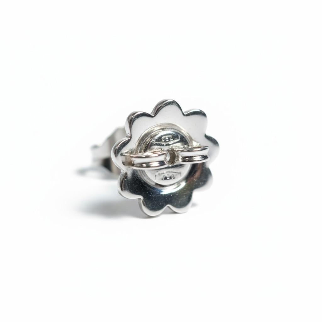 18k Weißgold Schwarz & Weiß Diamant Blumen Vintage Ohrringe von Stefan Hafner im Angebot 7