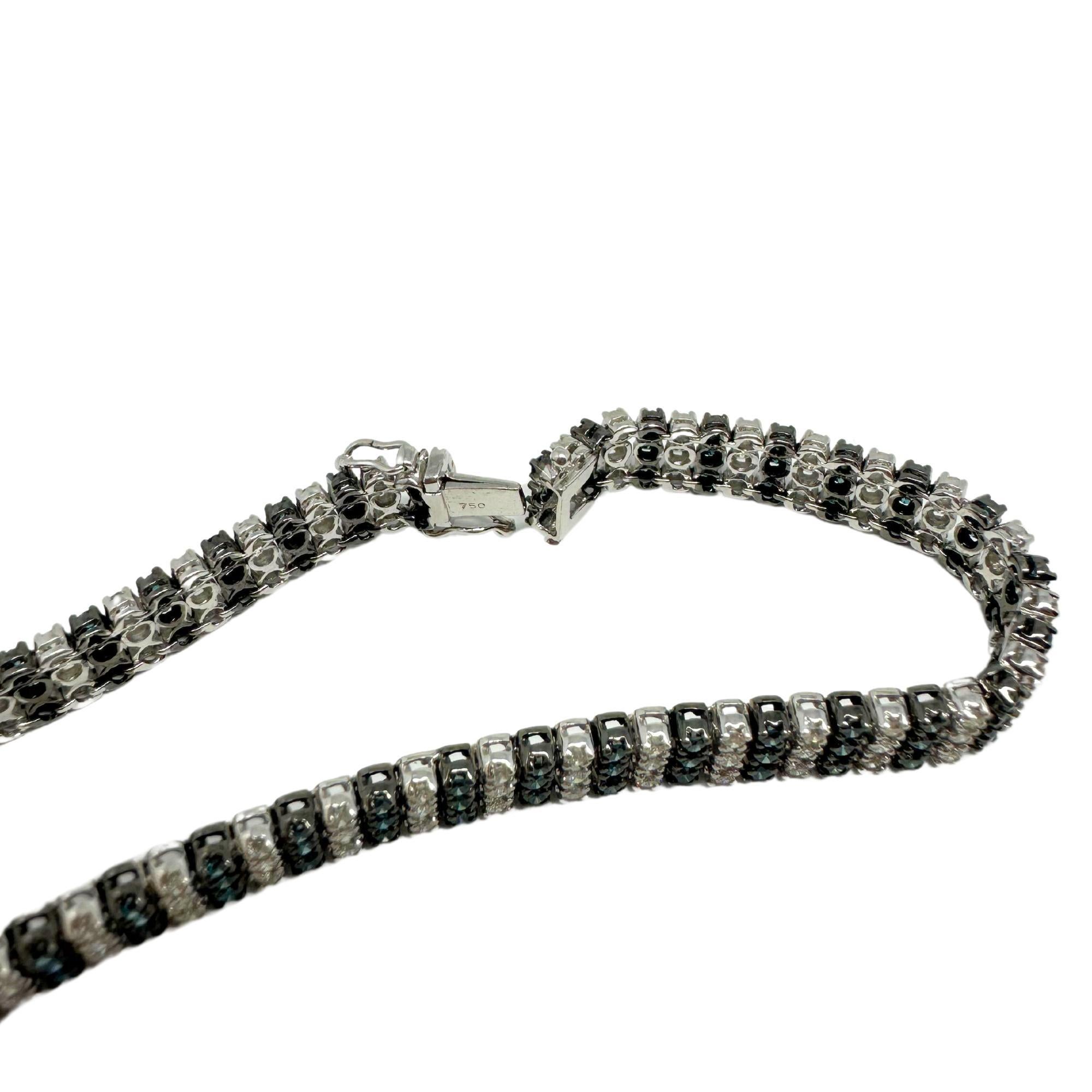 18k White Gold Blue and White Diamond Bracelet For Sale 1