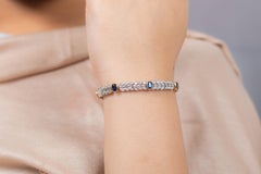 18K White Gold Blue Sapphire and Diamond Bracelet