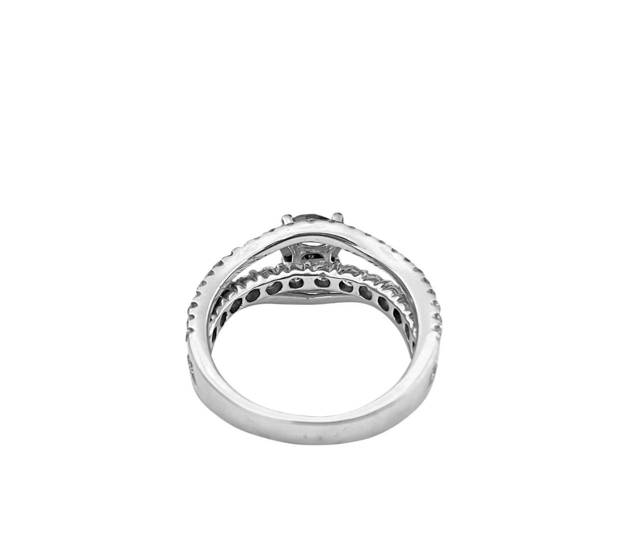 Brilliant Cut 18k White Gold, Blue Sapphire & Diamond Ring For Her For Sale