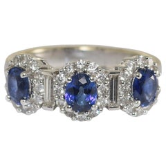 Anello in oro bianco 18 carati con spinello blu e diamante