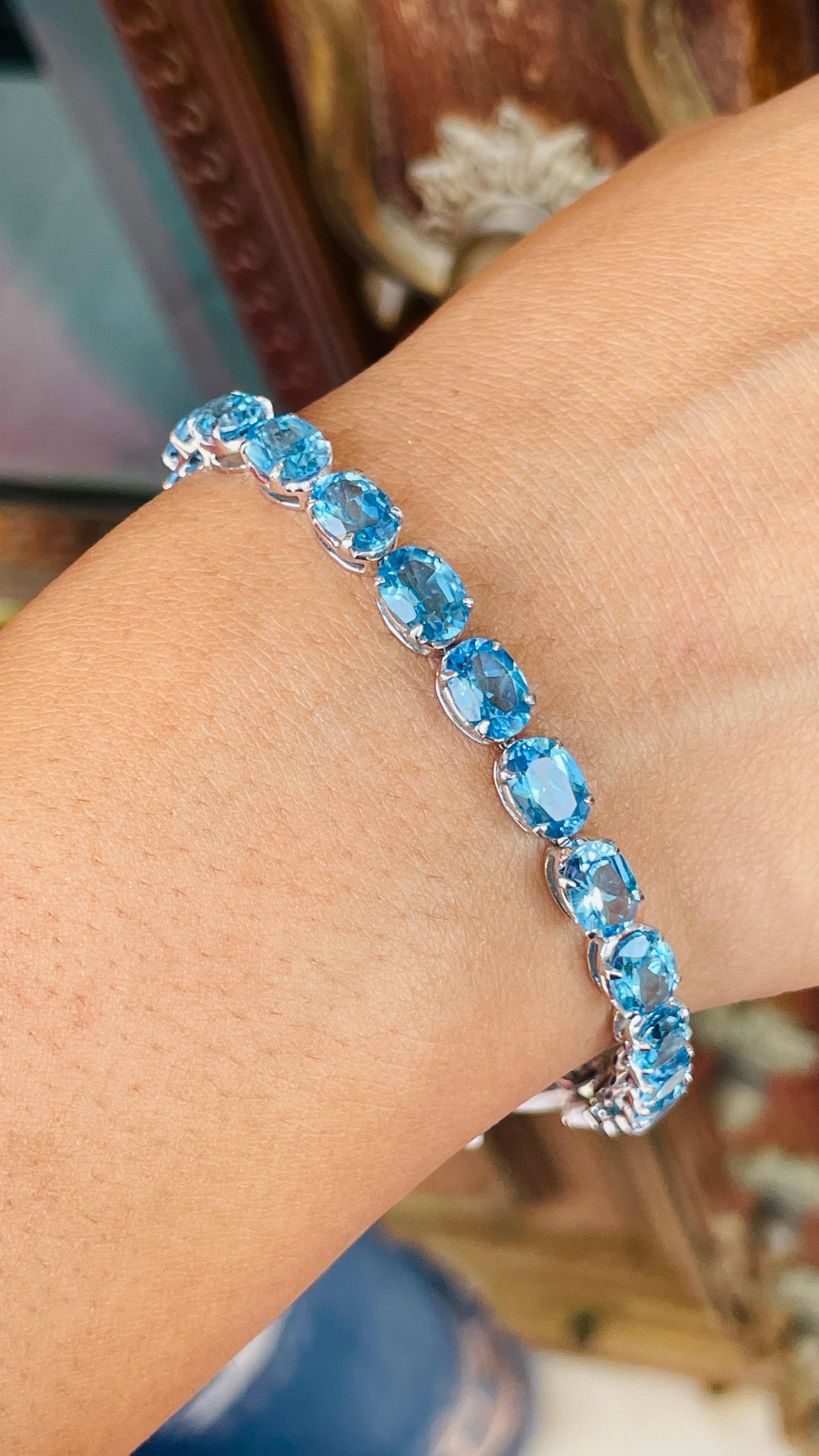 blue topaz bracelet white gold
