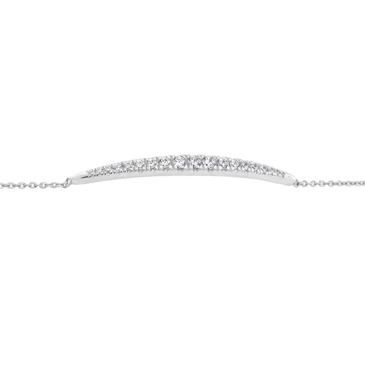 Round Cut 18K White Gold Bolo Diamond Bracelet '1/2 Ct. tw' For Sale