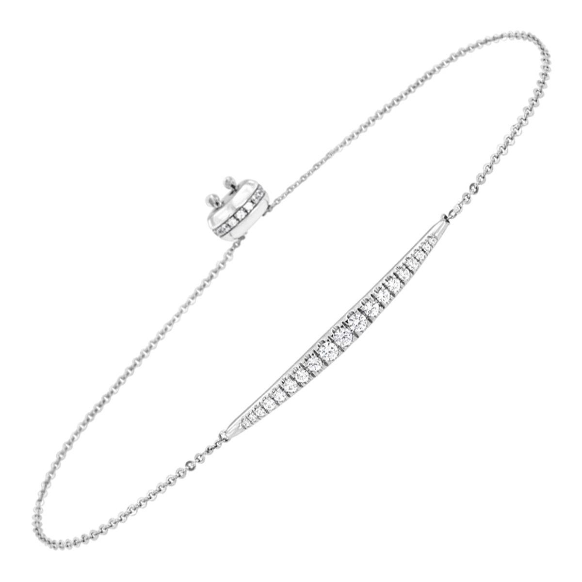 Bracelet Bolo en or blanc 18 carats avec diamants de 1/2 carat tw