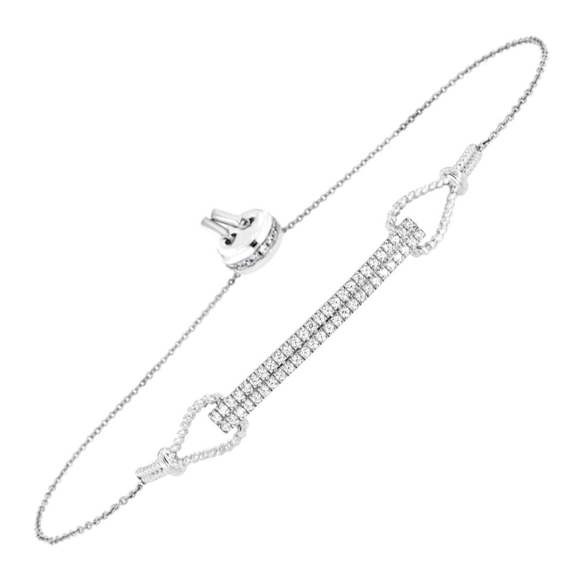 Bracelet Bolo en or blanc 18 carats avec diamants de 1/2 carat tw en vente