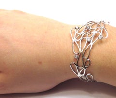 Diamonds 18 Karat White Gold Bracelet Handcrafted in Italy by Botta Gioielli