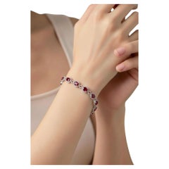 18K White Gold Bracelet with 5.00ct Natural fine Ruby & 2.3 ct of fine Diamonds