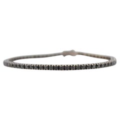 Bracelet en or blanc 18 carats avec diamants naturels noirs
