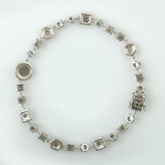 Bracelet en or blanc 18 carats avec diamants de glace et diamants pavés