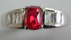 18K White Gold Burmese Spinel and Diamond Engagement Ring