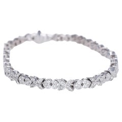 Pulsera de Tenis Corazón de Mariposa de Oro Blanco de 18 quilates con 3,98 quilates de diamantes