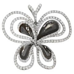 18k White Gold Butterfly Pendant with Diamonds 