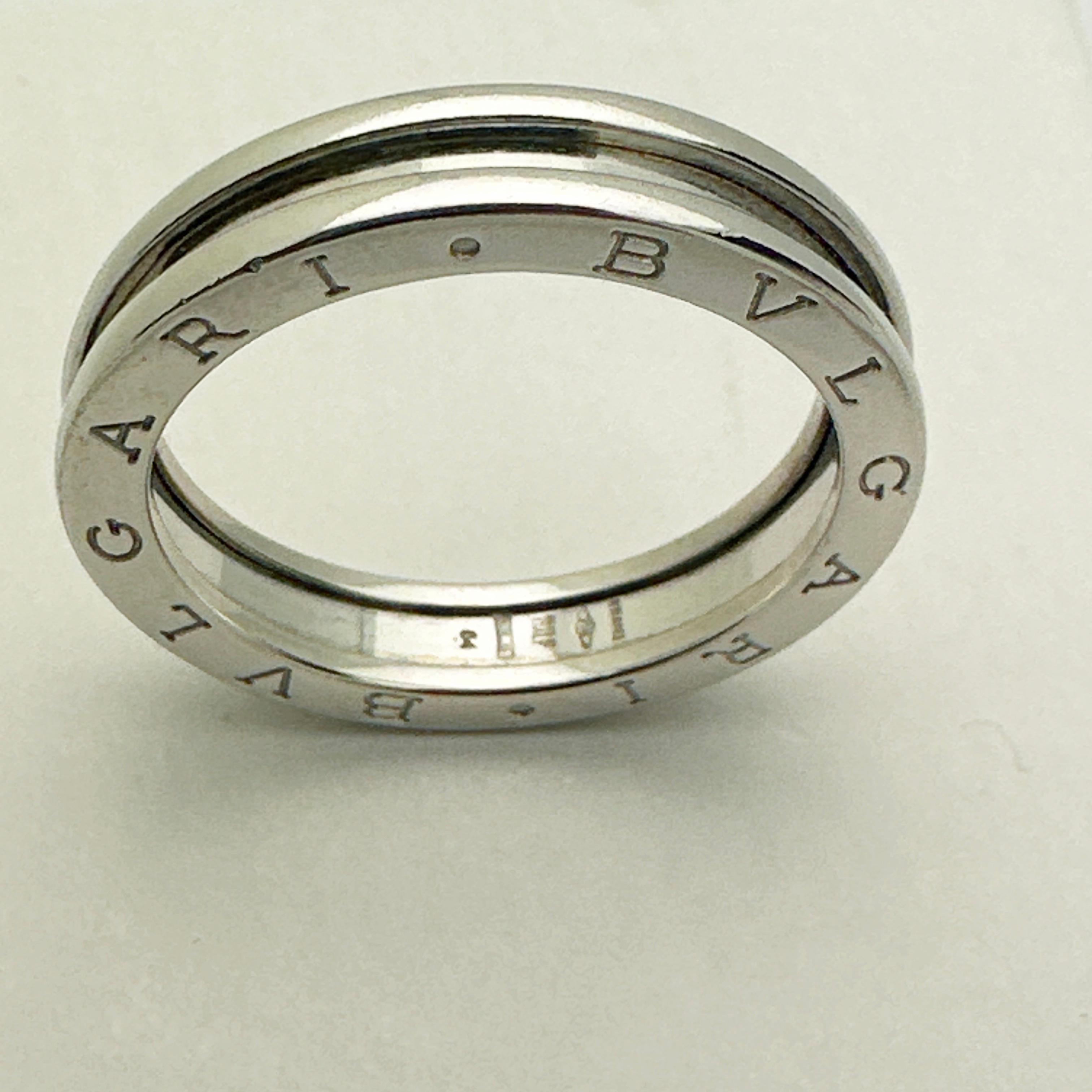 BVLGARI B.ZERO 1 Ring aus 18 Karat Weißgold. Größe 64 für Damen oder Herren im Angebot