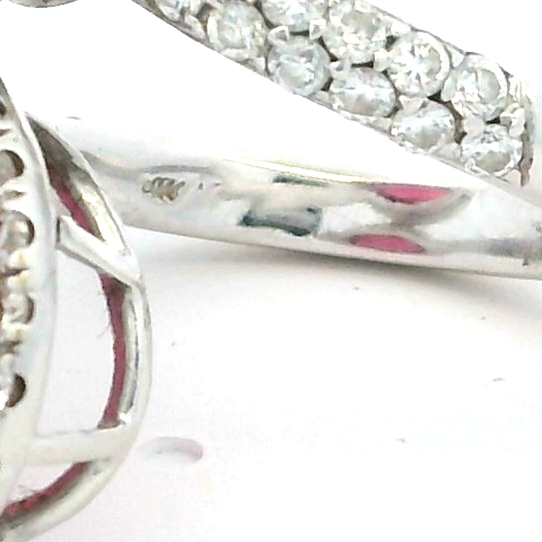 Anello Bypass in oro bianco 18K con 10 carati di tormaline rosa e 1,10 carati di diamanti in vendita 1