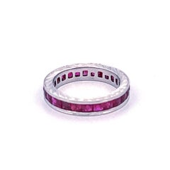 18k White Gold Calibre Ruby Eternity Ring