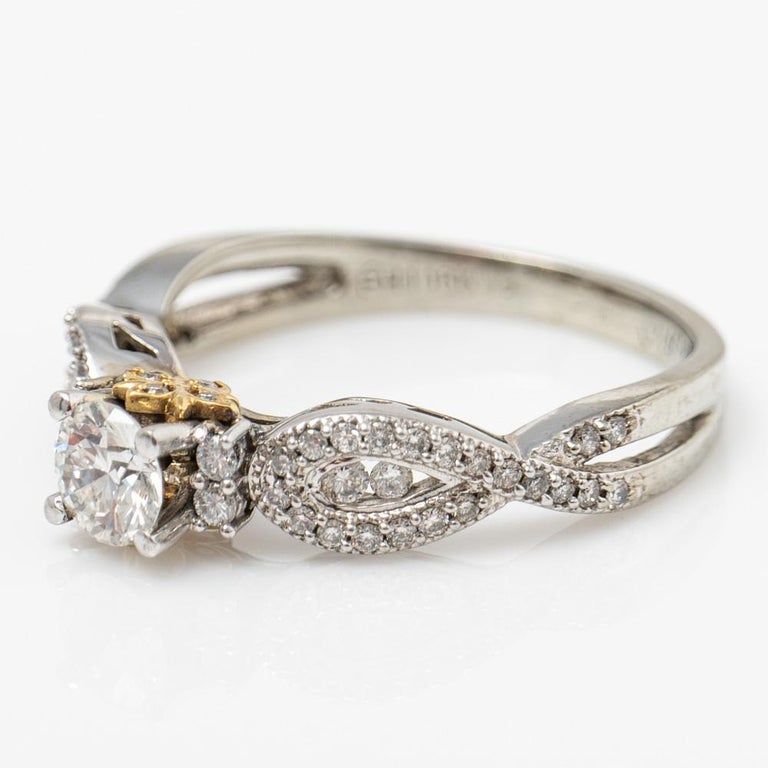 18k White Gold Canadian Diamond Engagement Ring 0.95TCW For Sale at 1stDibs