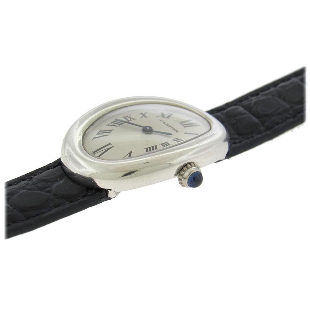 18 Karat White Gold Cartier Baignoire Wristwatch 1