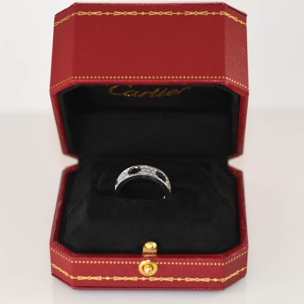 18 Karat Weißgold Cartier Diamant-Love-Ring, 1,00 Karatdw, mit Schachtel für Damen oder Herren