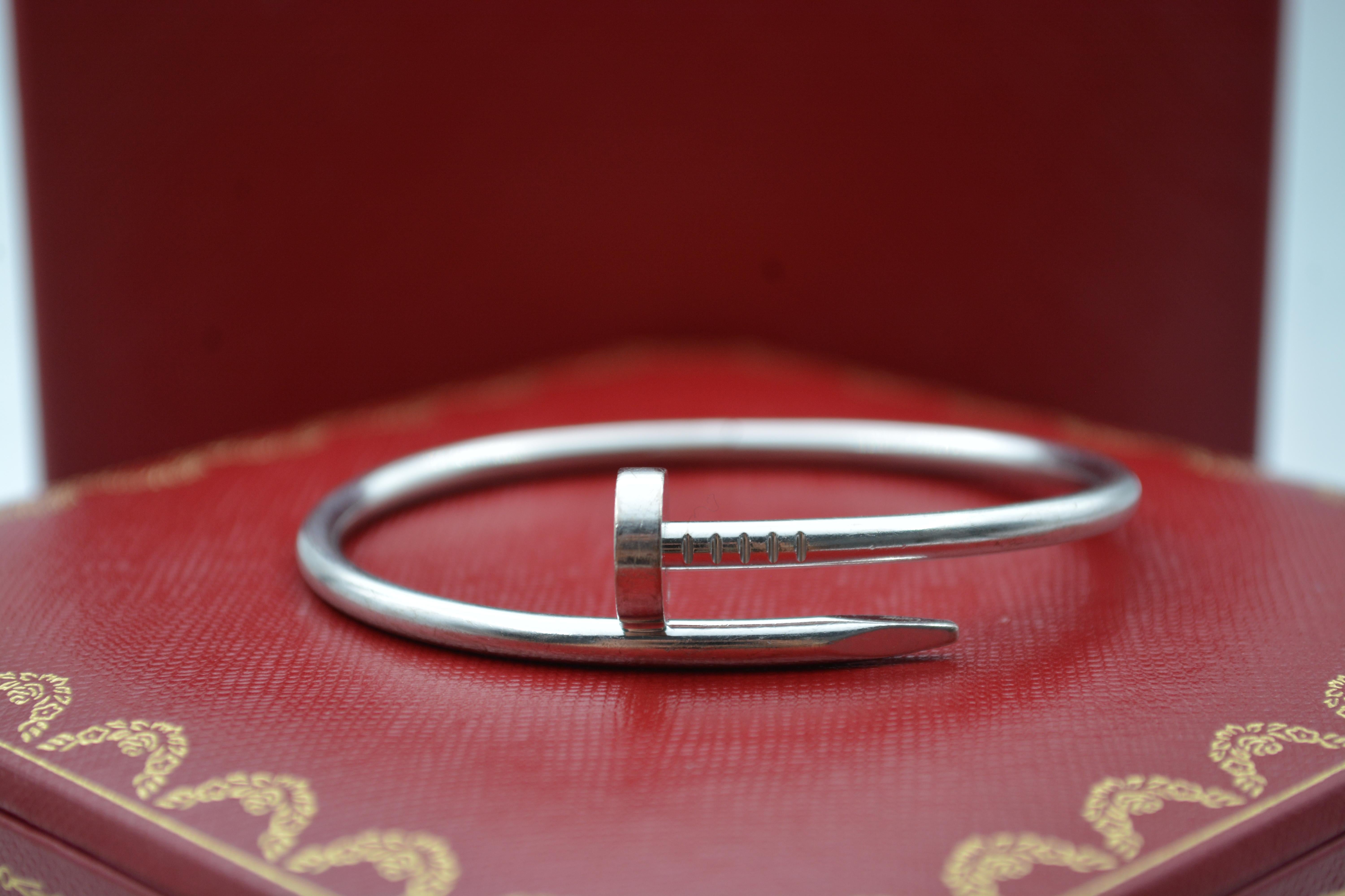 18 Karat Weißgold Cartier Just on Clou Armband full Set 1