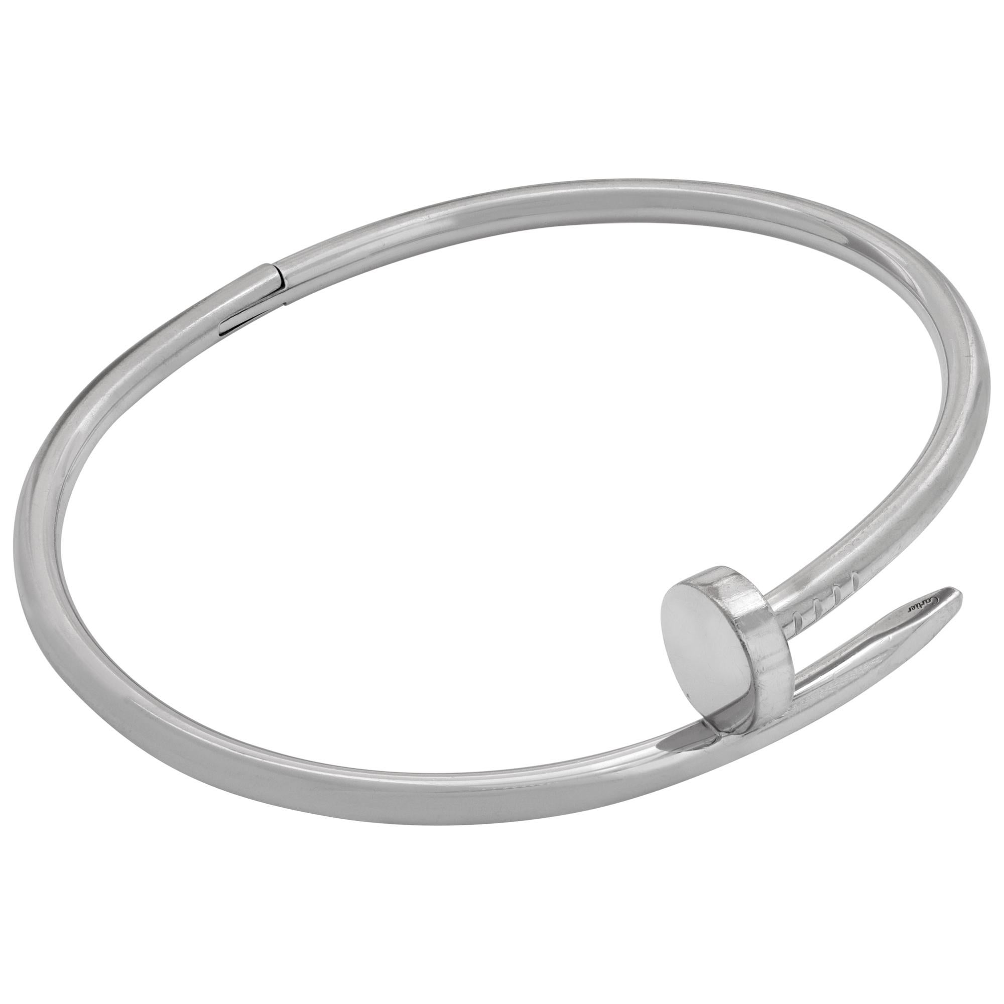 18k white gold Cartier Juste un Clou bracelet In Excellent Condition For Sale In Surfside, FL