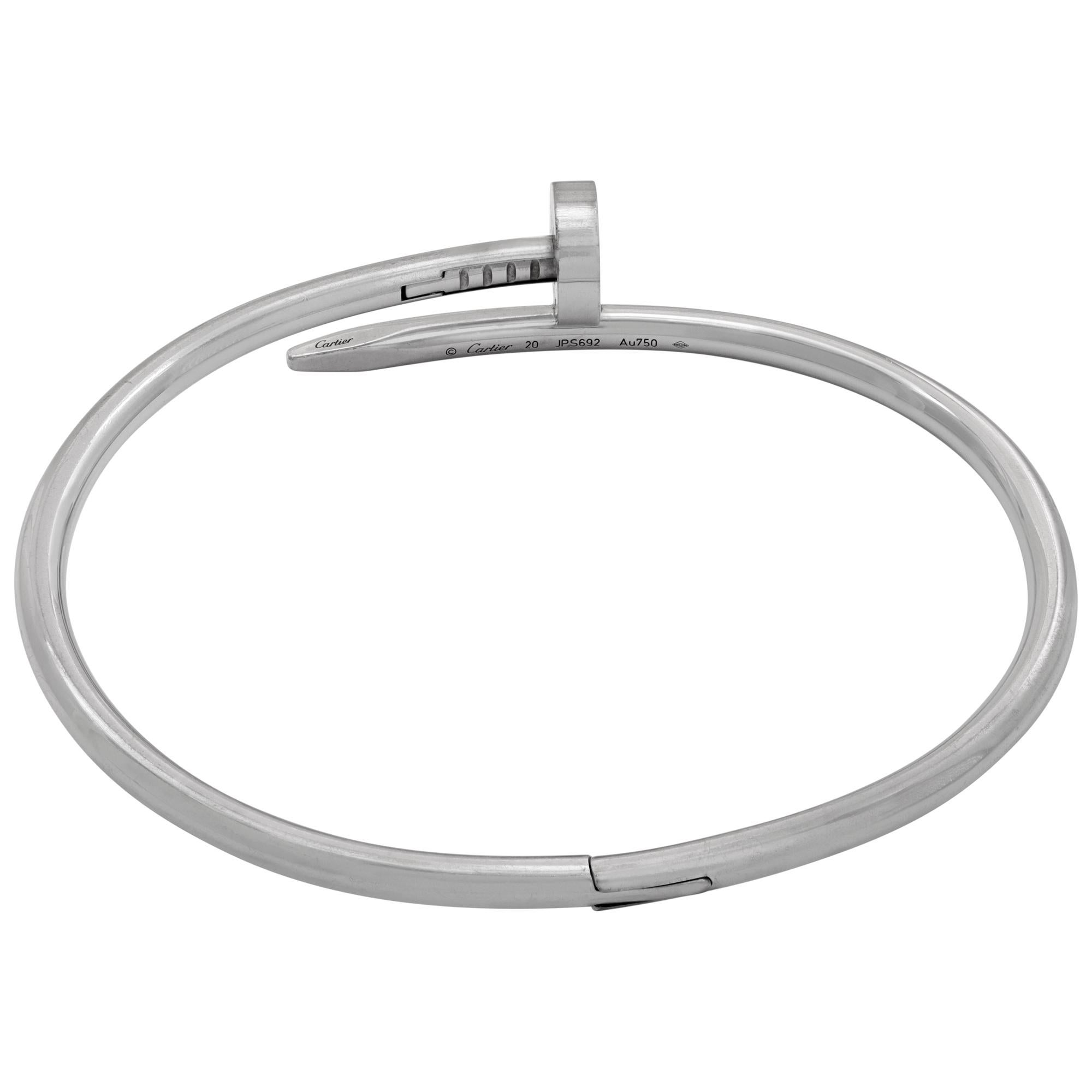 Women's or Men's 18k white gold Cartier Juste un Clou bracelet For Sale