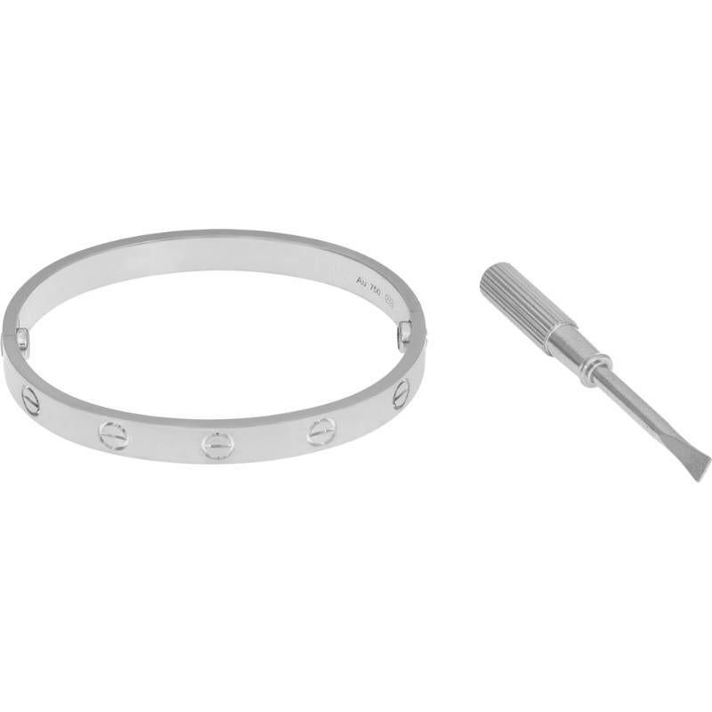 18k white gold Cartier Love bracelet In Excellent Condition In Surfside, FL