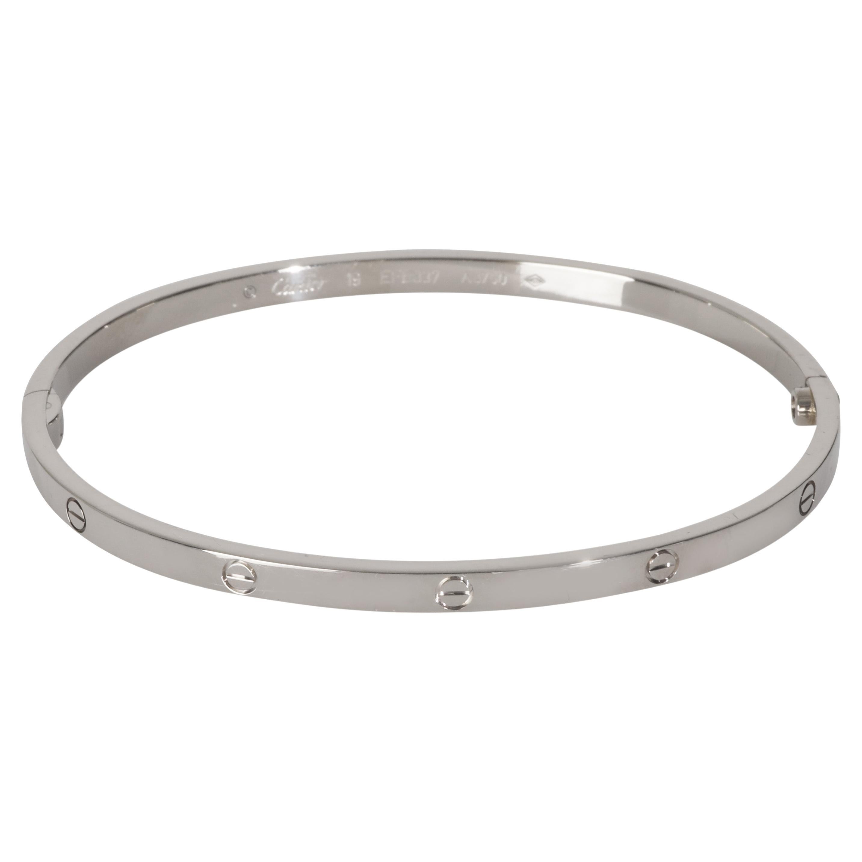 18K White Gold Cartier Love Bracelet, Small Model, Size 19