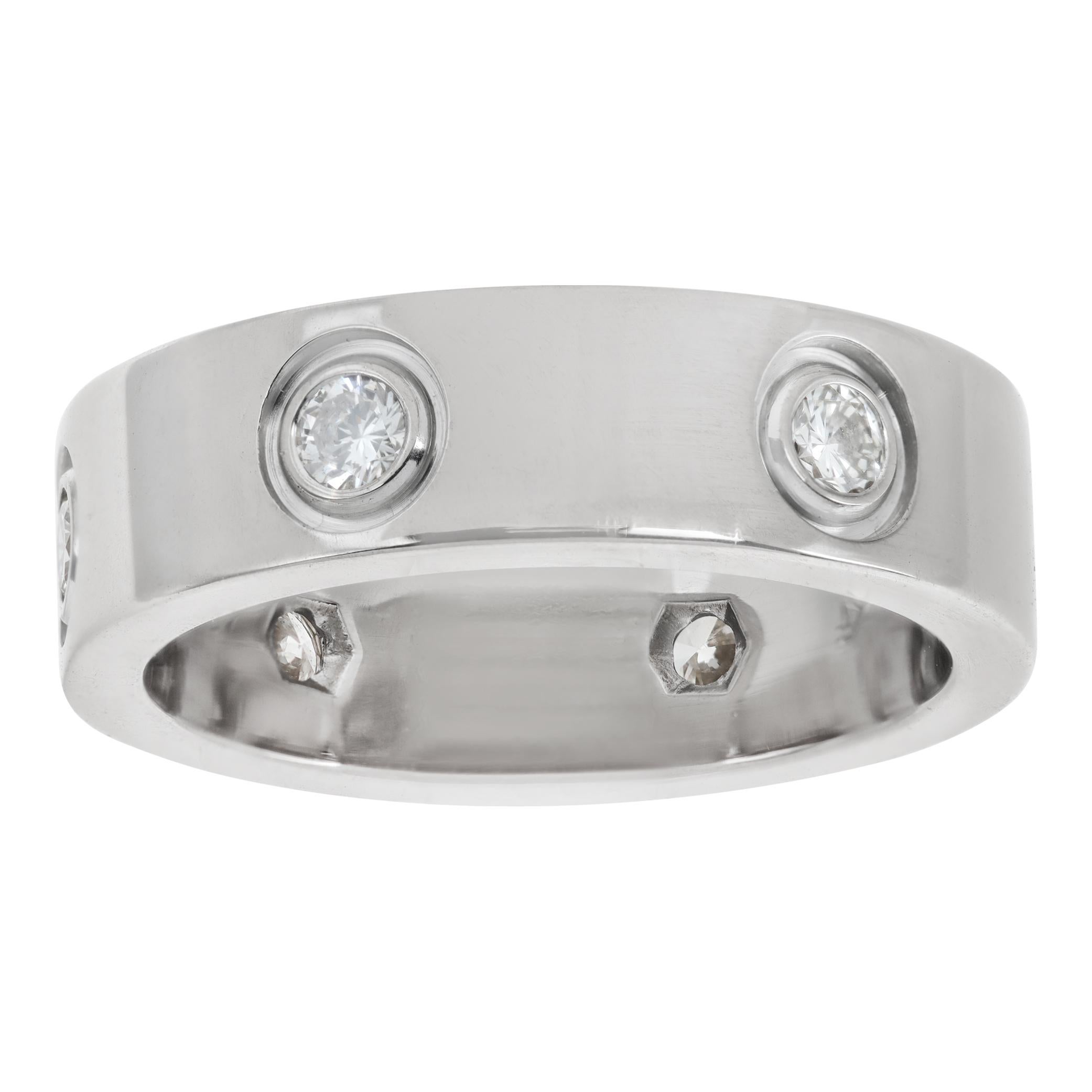 18k white gold Cartier Love ring with diamonds