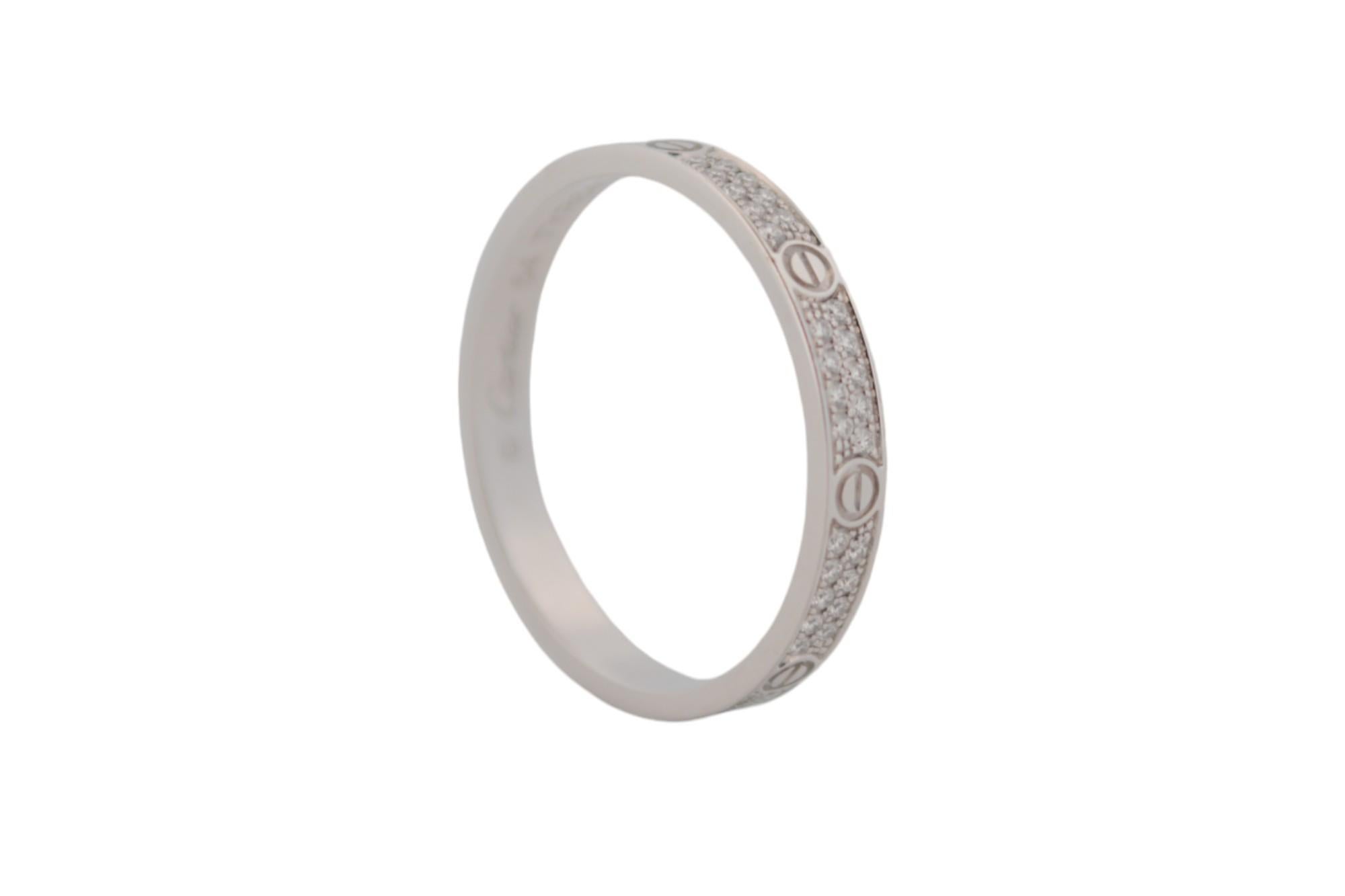 18K White gold Cartier Love ring with diamonds full set 5
