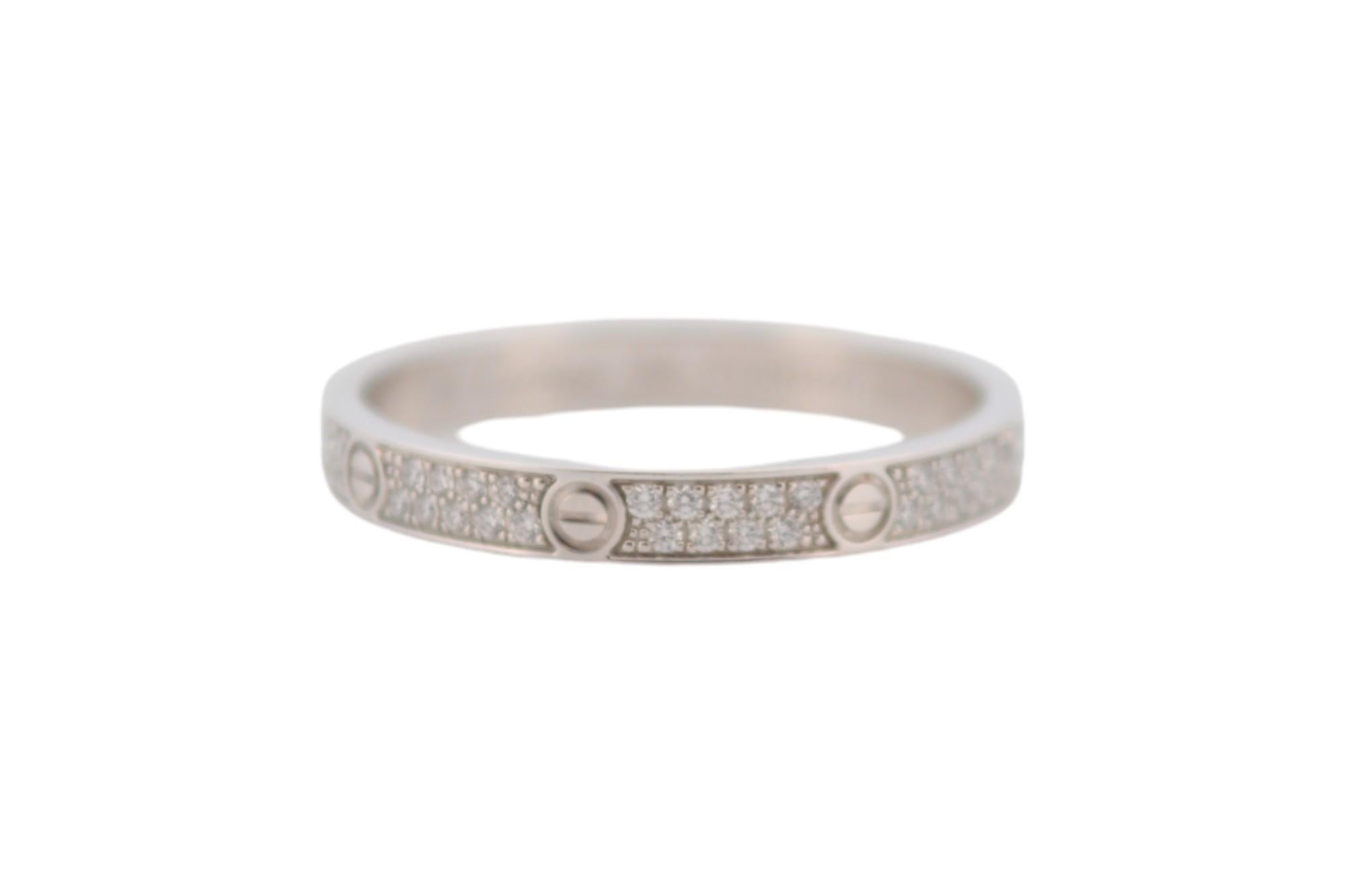 18K White gold Cartier Love ring with diamonds full set 1