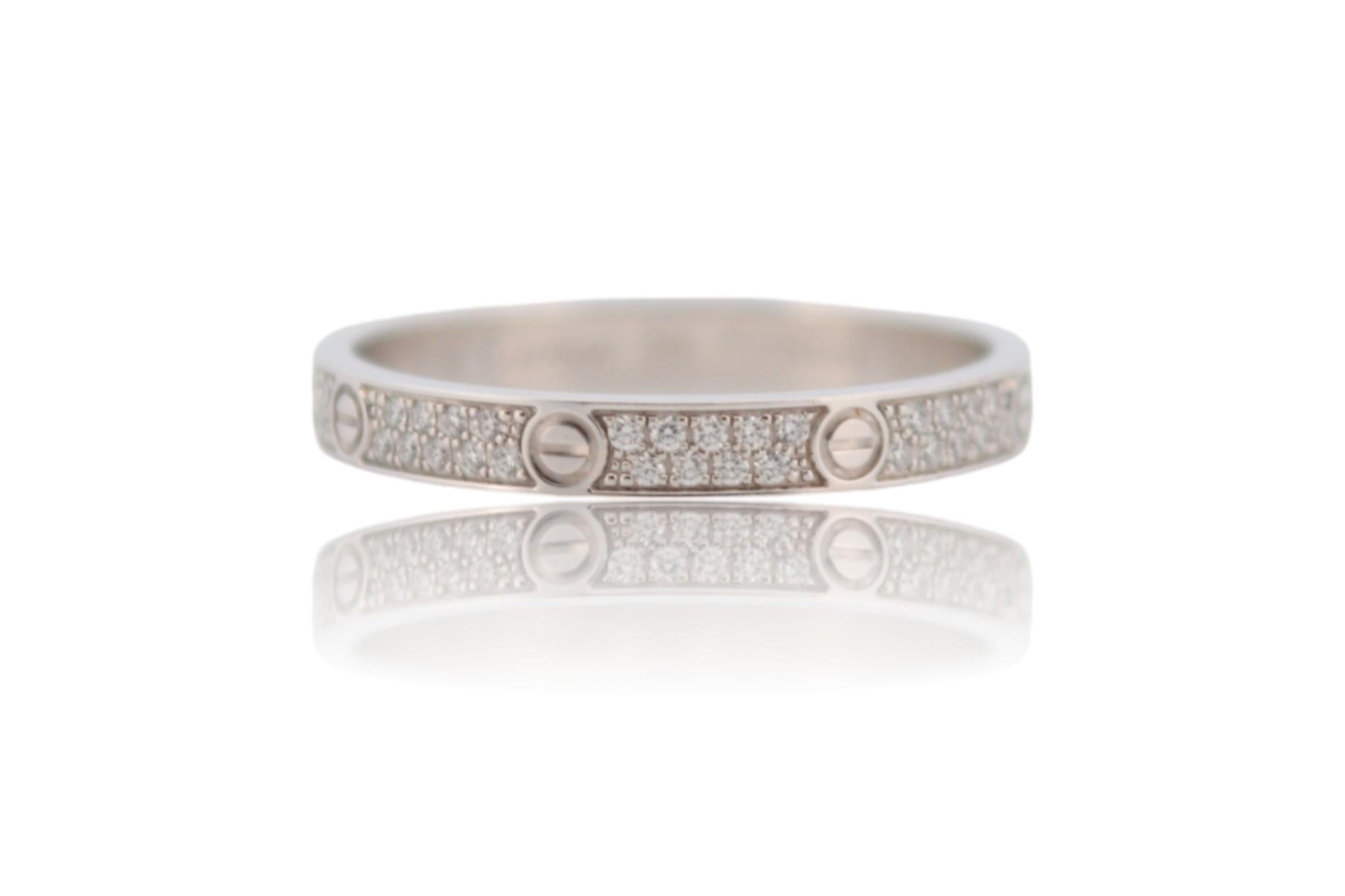 18K White gold Cartier Love ring with diamonds full set 2