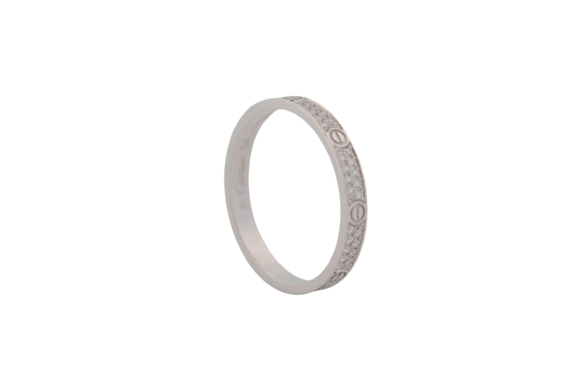18K White gold Cartier Love ring with diamonds full set 4