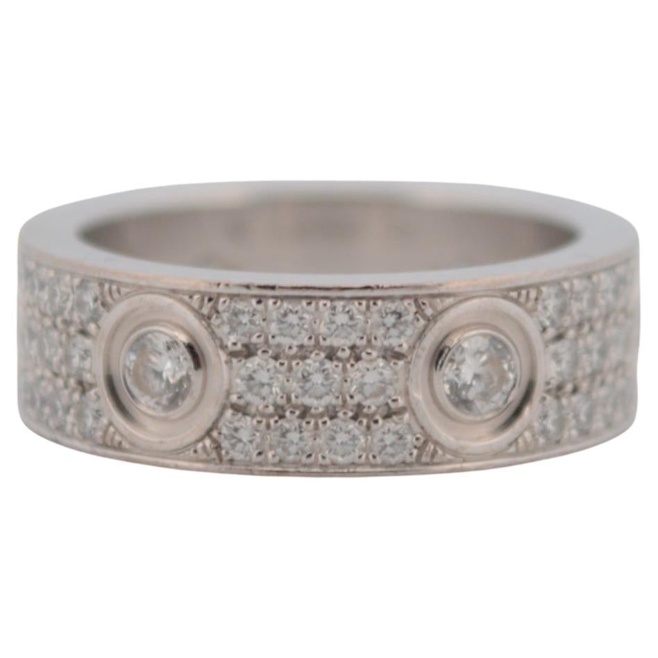 Anillo Cartier Love de oro blanco de 18 quilates con diamantes engastado completo en venta