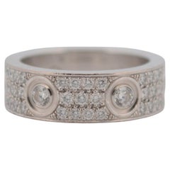 18 Karat Weißgold Cartier Love Ring mit Diamanten in Voll gefasst