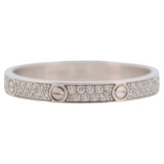 18 Karat Weißgold Cartier Love Ring mit Diamanten in Voll gefasst