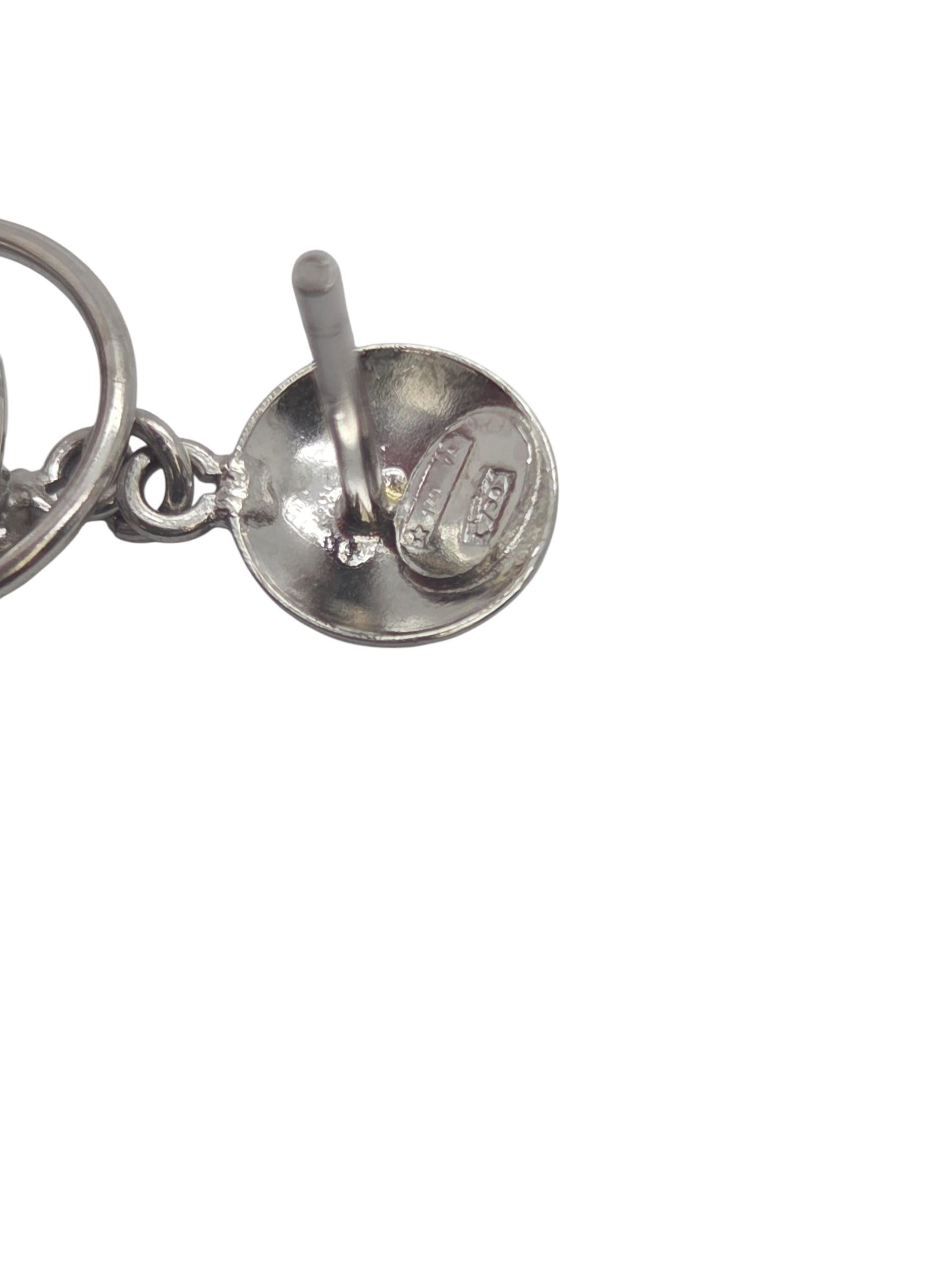 Contemporaneo Orecchini a cerchio a cascata in oro bianco 18K #23825 in vendita