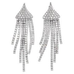 18K White Gold Cascading Drop Earrings with Natural Diamonds