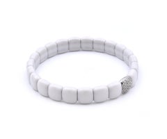 18 Karat White Gold Ceramic and Diamond Bracelet