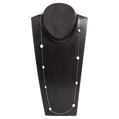 18k White Gold Chain Set with 10 Fresh Water Pearls Created by Marion Jeantet 18k White Gold Chain Set with 10 Fresh Water Pearls Created by Marion Jeantet
