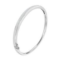 18 Karat White Gold Channel Princess Diamond Bangle '2.5 Carat'