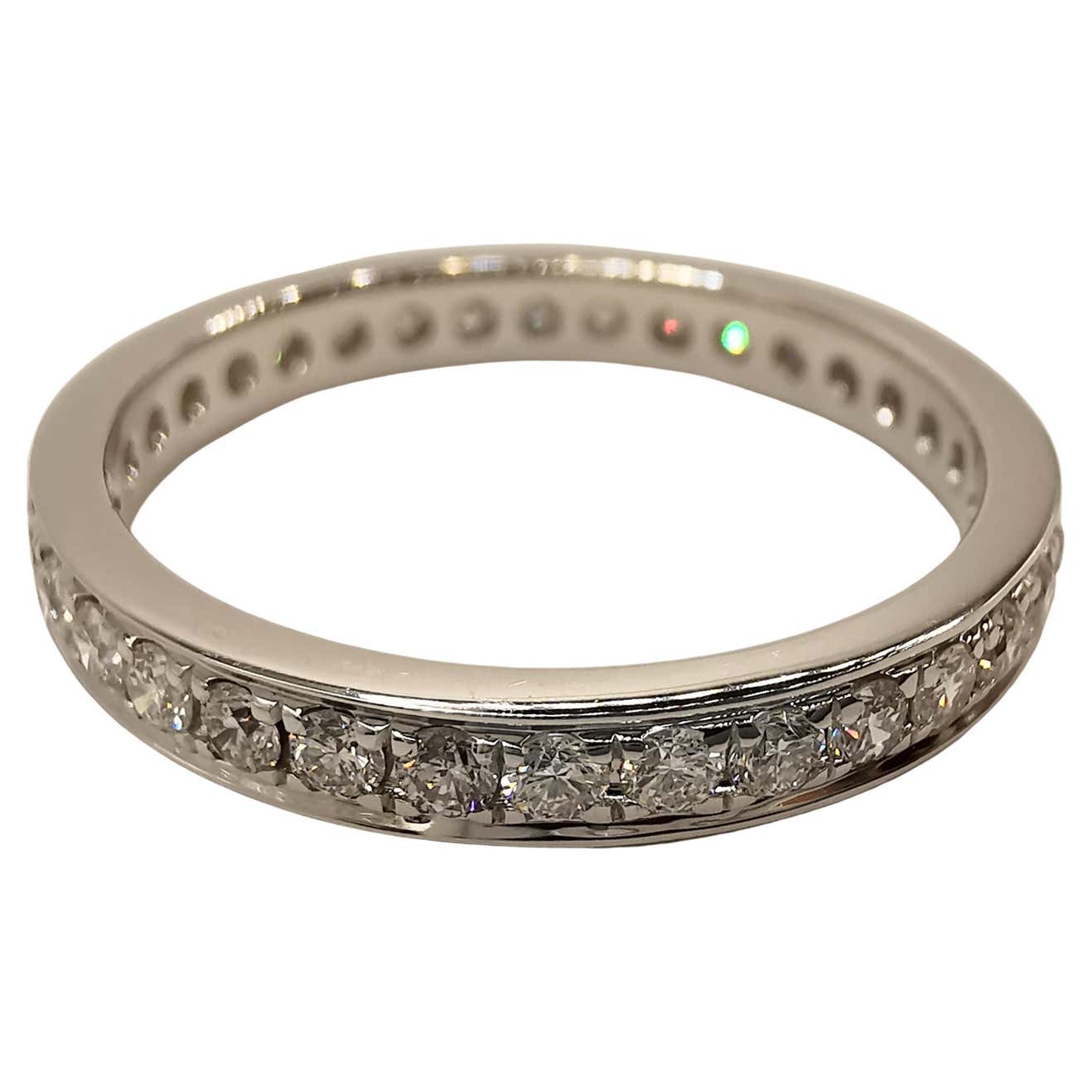 Customizable 18K White Gold Channel Set Diamond Pavé Eternity Band ...