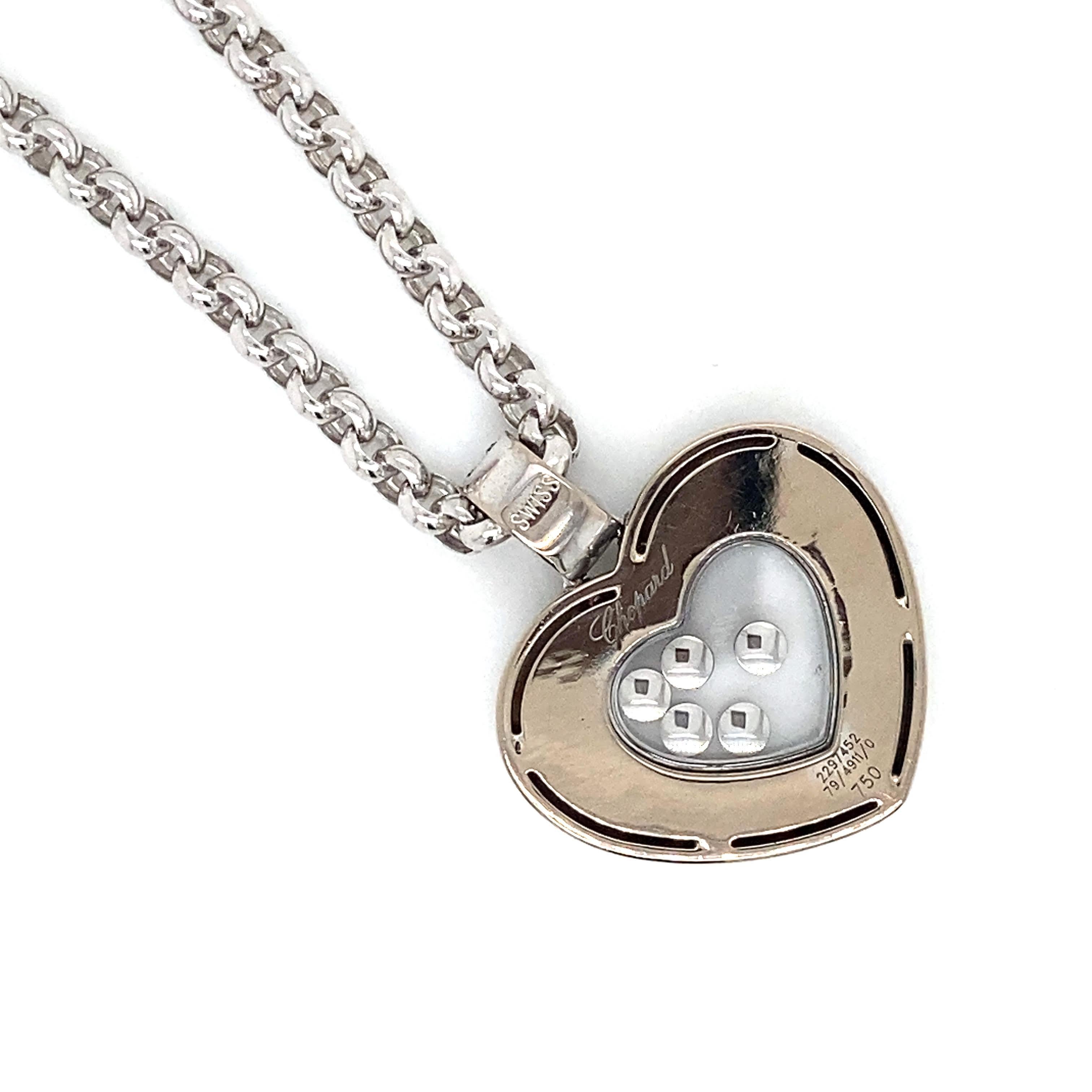 Chopard Happy Diamond Anhänger aus 18 Karat Weißgold mit 1,57 Karat Diamanten (Rundschliff)