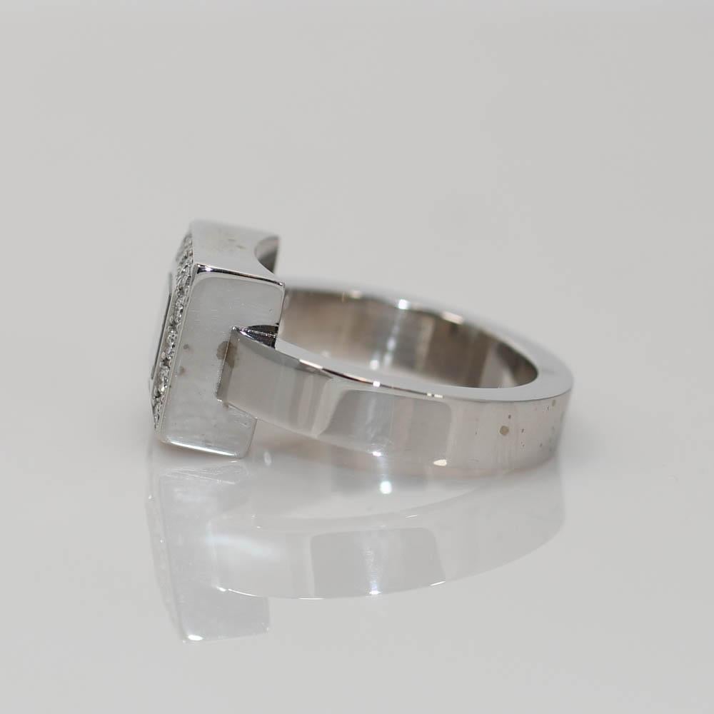 18K White Gold Chopard Happy Diamond Ring, w Box For Sale 2