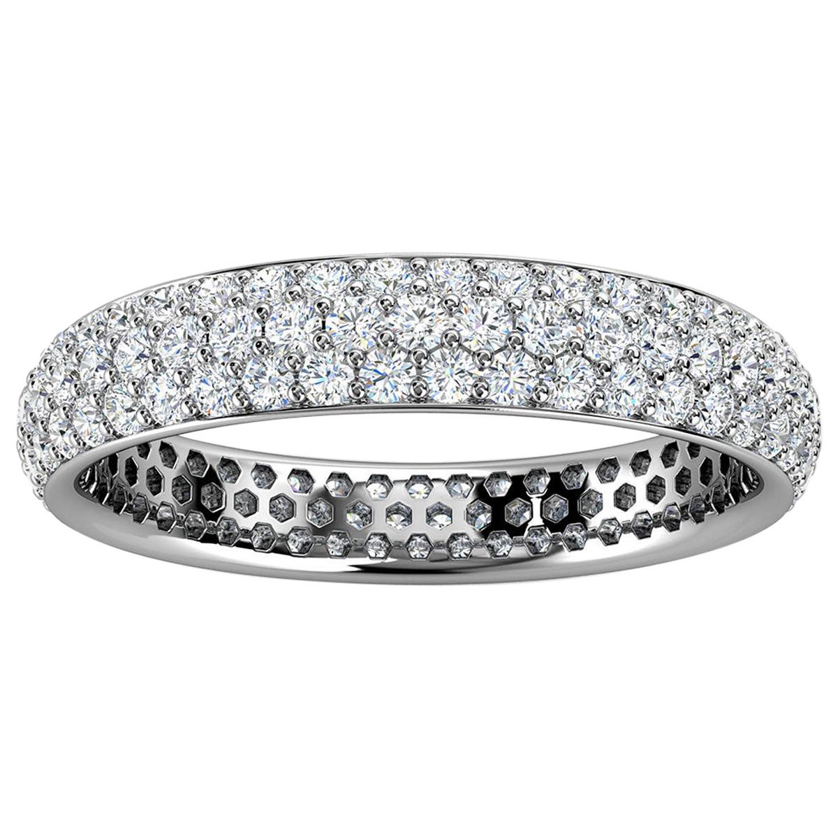 18K White Gold Christa Three Row Eternity Diamond Ring '4/5 Ct. Tw' For Sale