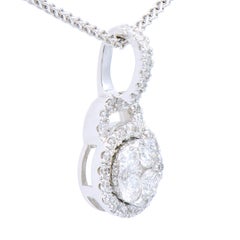18K White Gold Circle Diamond Pendant