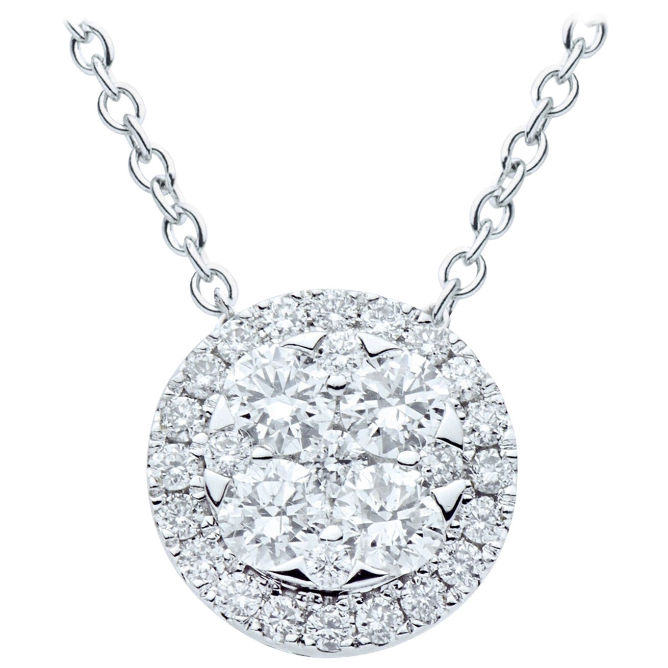 18 Karat Weißgold Kreis-Diamant-Anhänger